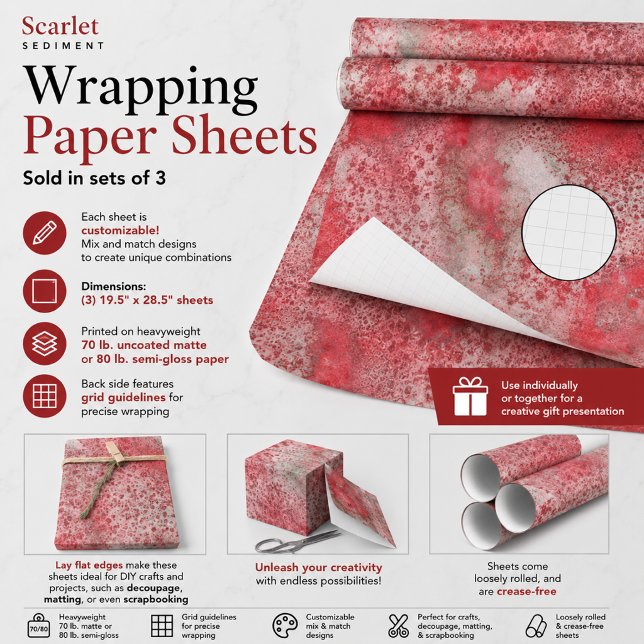 Scarlet Sediment Wrapping Paper Sheets (Creator Uploaded)