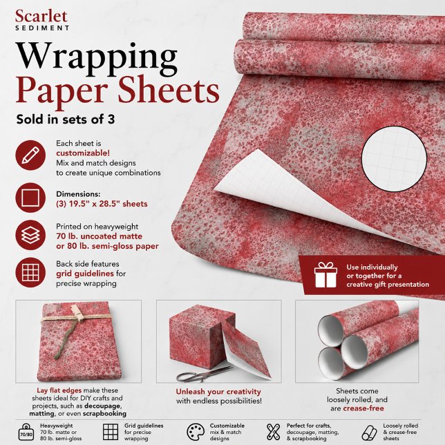 Scarlet Sediment Wrapping Paper Sheets (Creator Uploaded)