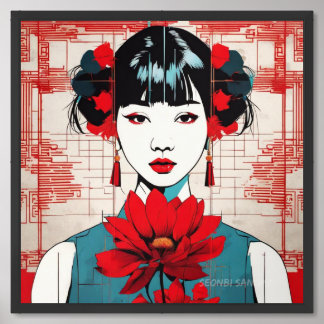 Scarlet Serenity Framed Art