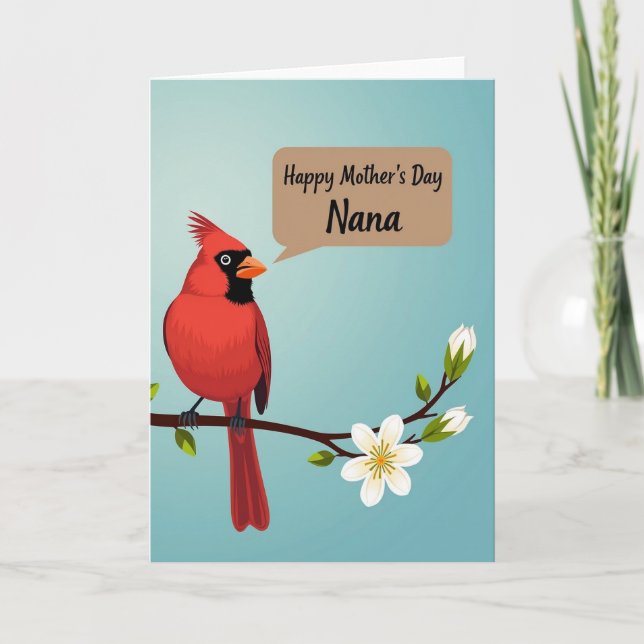 Scarlet Songbird Mothers Day Card (Front)