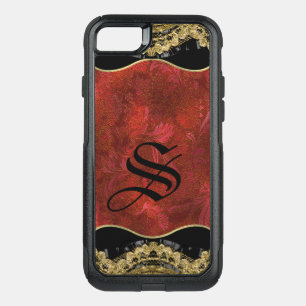 Scarlet Sparrow Protective Pretty Monogram OtterBox Commuter iPhone SE/8/7 Case