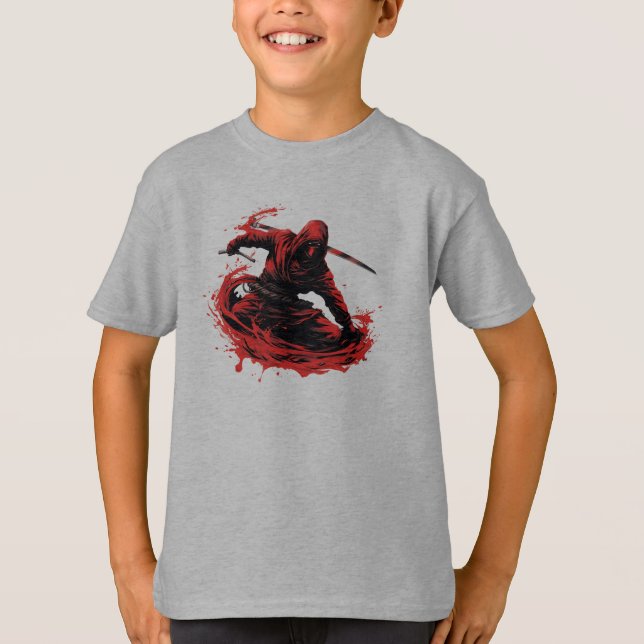 Scarlet Stealth: Red Ninja Mastery Shirt (Front)