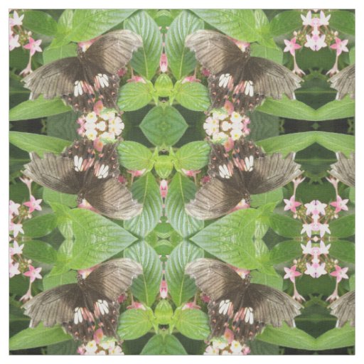 Scarlet Swallowtail Butterfly Macro Patterned Fabric