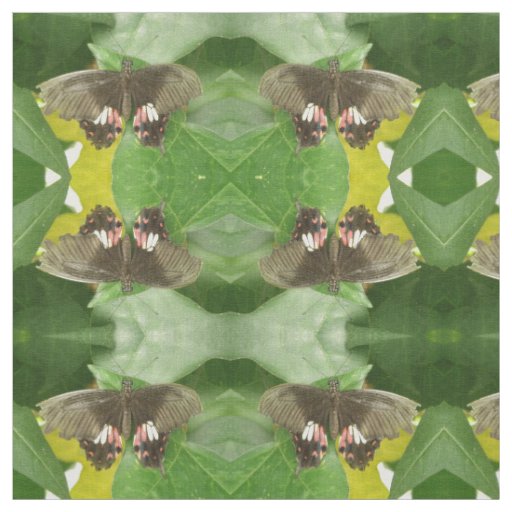 Scarlet Swallowtail Butterfly Patterned Animal Fabric