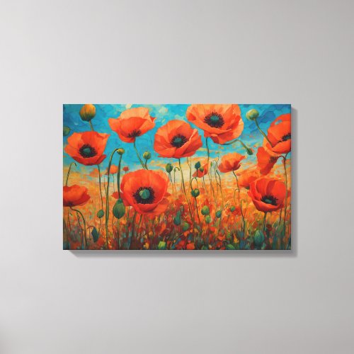 Scarlet Symphony A Tapestry of Poppies Canvas Print