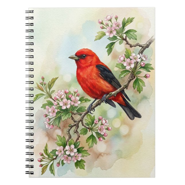 Scarlet Tanager Bird Notebook (Front)
