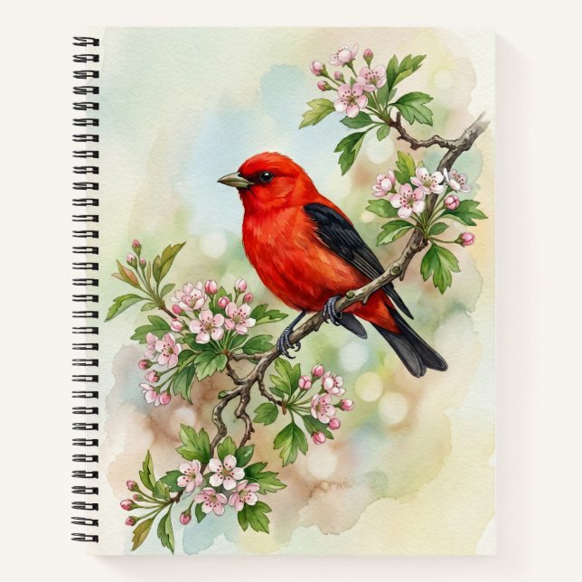 Scarlet Tanager Bird Notebook (Front)