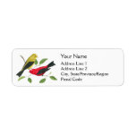 Scarlet Tanager Birds Return Address Label