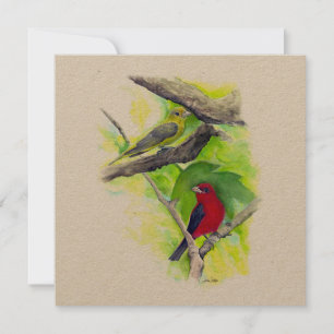 Scarlet Tanager Couple Art