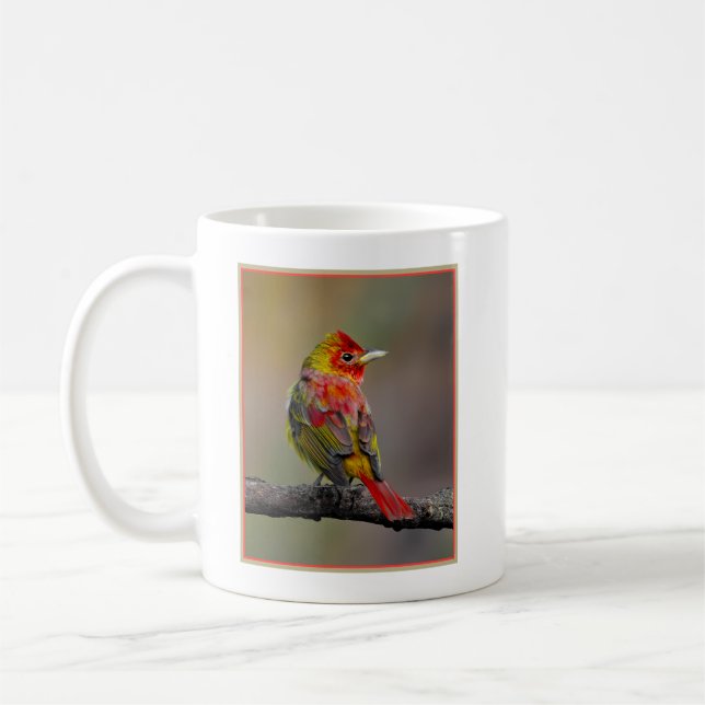 Scarlet Tanager Molting - Original Photograph Coffee Mug (Left)