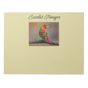 Scarlet Tanager Molting - Original Photograph Notepad