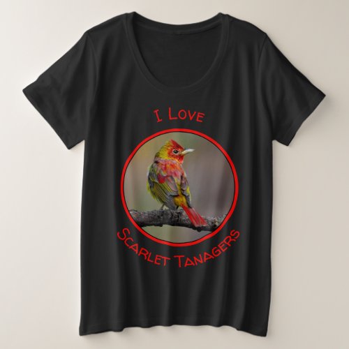 Scarlet Tanager Molting _ Original Photograph Plus Size T_Shirt