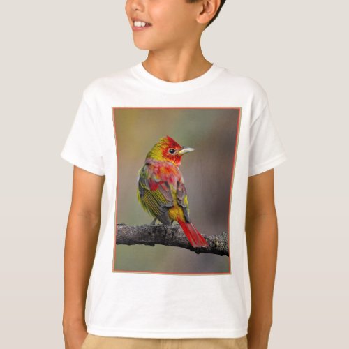 Scarlet Tanager Molting _ Original Photograph T_Shirt