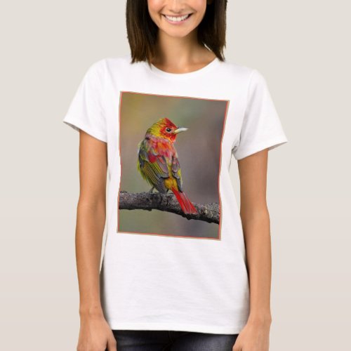 Scarlet Tanager Molting _ Original Photograph T_Shirt