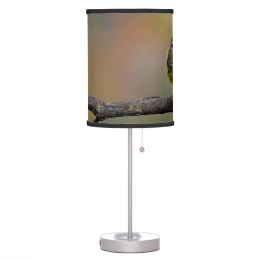 Scarlet Tanager Molting - Original Photograph Table Lamp (Left)