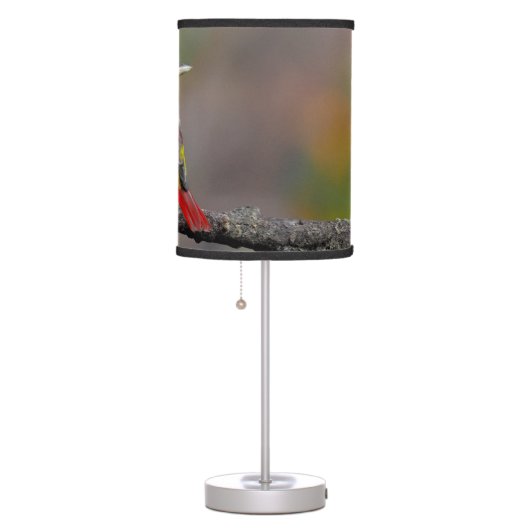 Scarlet Tanager Molting - Original Photograph Table Lamp (Right)