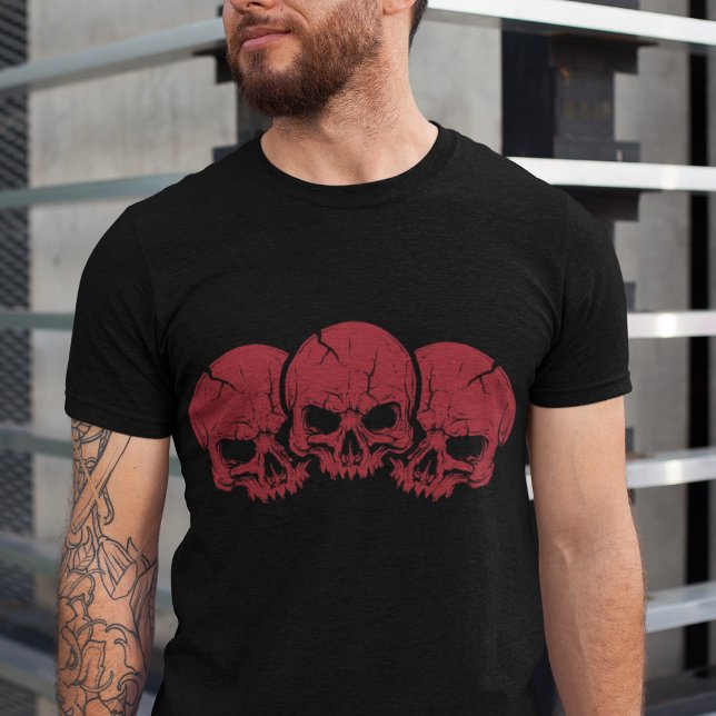 Scarlet Terror: Triple Skull Tri-Blend Shirt (Creator Uploaded)