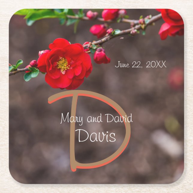 Scarlet Top Wedding Coasters (Front)