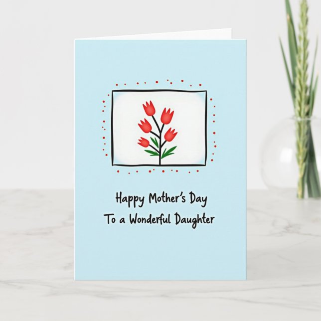 Scarlet Tulips Mothers Day Card (Front)