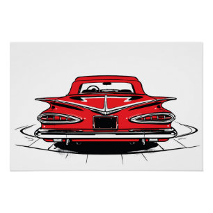 Scarlet Vintage Rear Pop Art Drive Poster