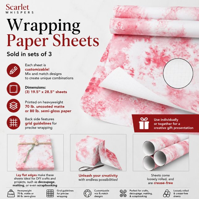 Scarlet Whispers Wrapping Paper Sheets (Creator Uploaded)