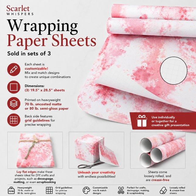 Scarlet Whispers Wrapping Paper Sheets (Creator Uploaded)