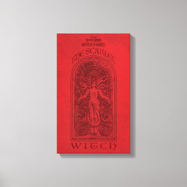 Scarlet Witch Darkhold Illustration Canvas Print (Front)