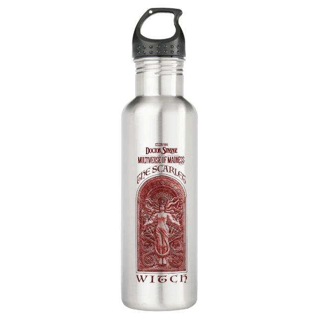 Scarlet Witch Darkhold Illustration Stainless Steel Water Bottle (Front)
