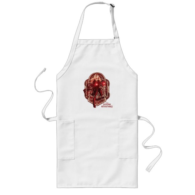 Scarlet Witch Mystic Art Nouveau Graphic Long Apron (Front)