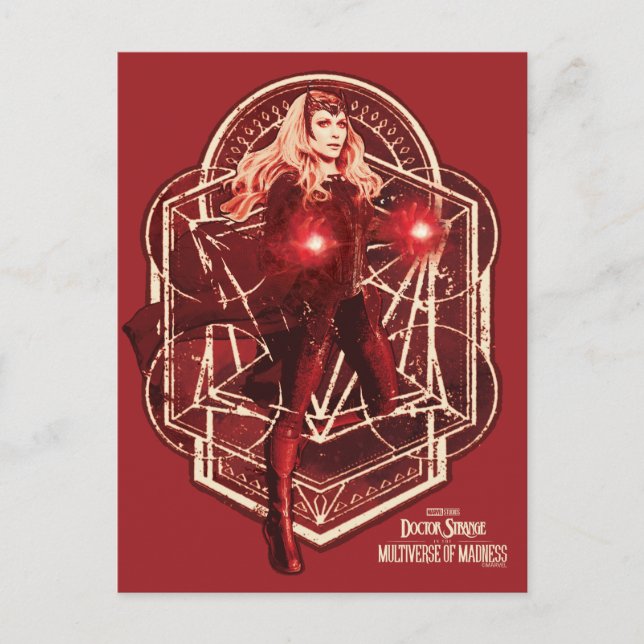 Scarlet Witch Mystic Art Nouveau Graphic Postcard (Front)