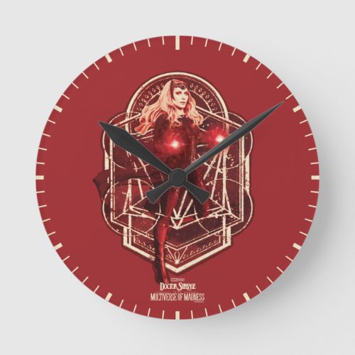 Scarlet Witch Mystic Art Nouveau Graphic Round Clock
