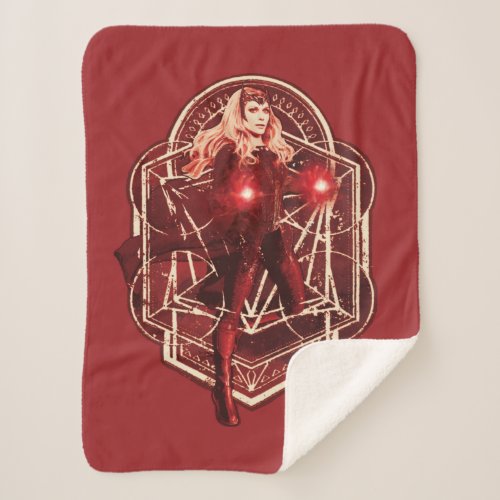 Scarlet Witch Mystic Art Nouveau Graphic Sherpa Blanket