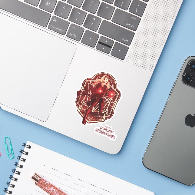 Scarlet Witch Mystic Art Nouveau Graphic Sticker (Laptop w/ iPhone)