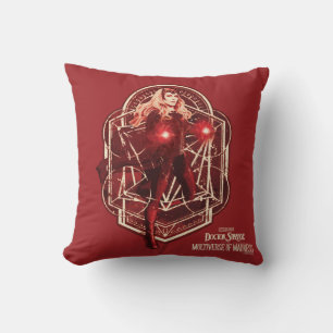 Scarlet Witch Mystic Art Nouveau Graphic Throw Pillow