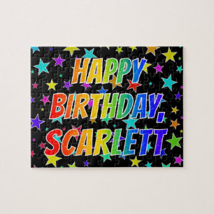 "SCARLETT" First Name, Fun "HAPPY BIRTHDAY" Jigsaw Puzzle