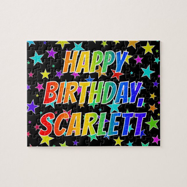 "SCARLETT" First Name, Fun "HAPPY BIRTHDAY" Jigsaw Puzzle (Horizontal)