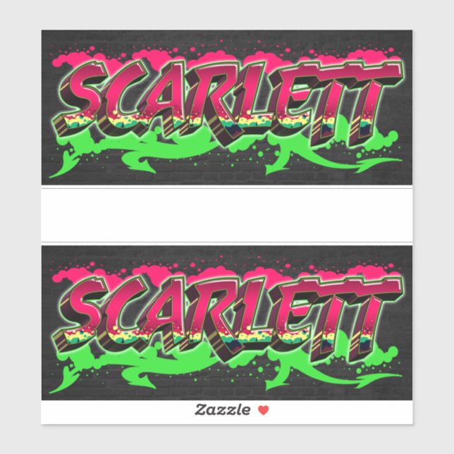 Scarlett First Name Graffiti Sticker (Sheet)