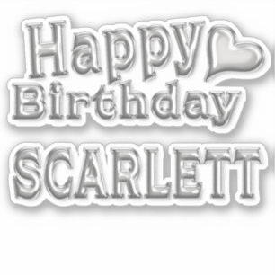 Scarlett Happy Birthday silver Sticker