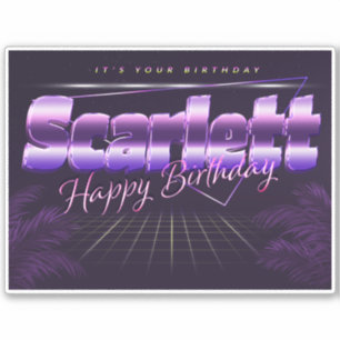 Scarlett Name First Name Retro Sticker Birthday