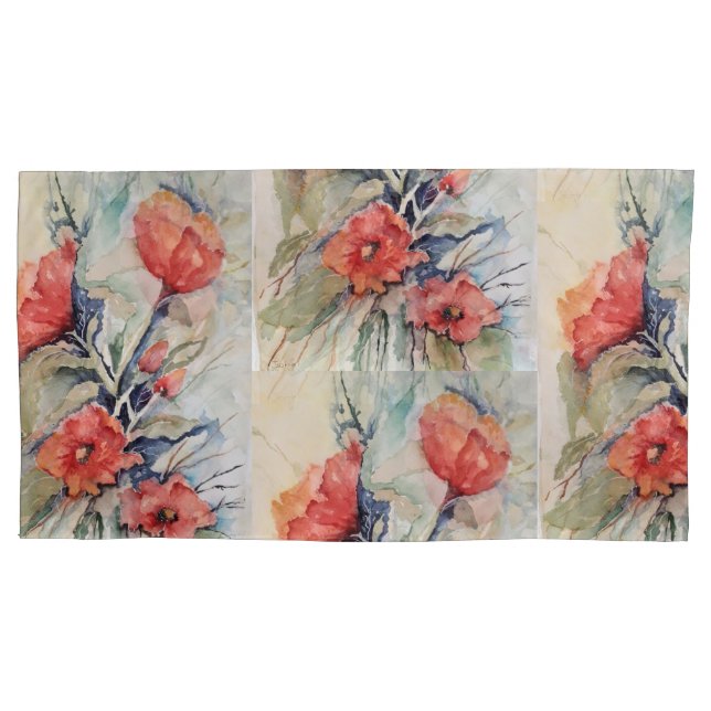 Scarlett poppy set pillow case (Front-Left)