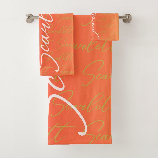 Scarlett Repeating Name Pattern  Bath Towel Set (Insitu)