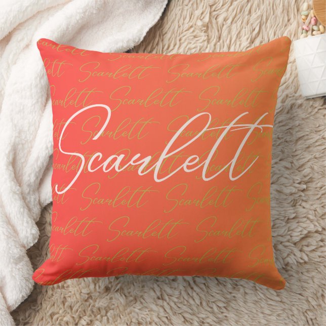 Scarlett Repeating Name Pattern  Throw Pillow (Blanket)