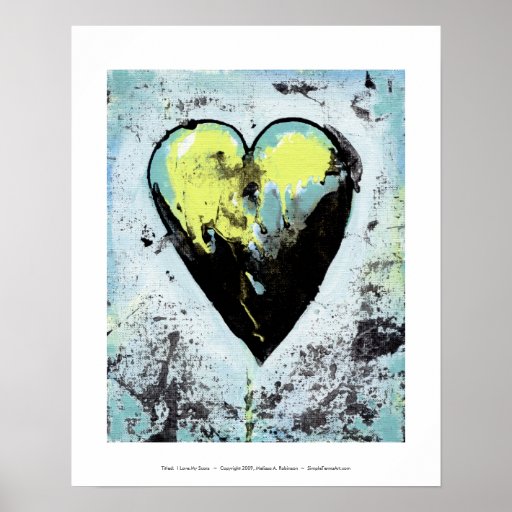 Scarred heart messy bold modern art healing poster | Zazzle