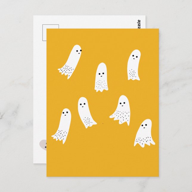 Scarry Halloween Ghosts Scandi Spooky Design   Postcard (Front/Back)