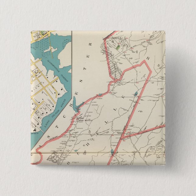 Scarsdale, New Rochelle, Mamaroneck towns Pinback Button (Front)