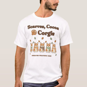 Scarves Cocoa and Corgis Cute Fall Corgi Shirt