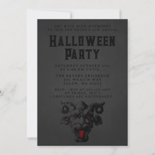Scary Adult Halloween Party Demon Gargoyle Invitation