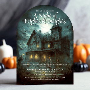 Scary Adult Spooky Haunted House Halloween Party Invitation