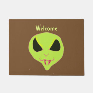 Scary Alien Face Welcome Doormat