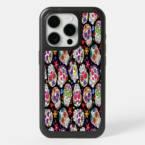 Scary and bloodcurdling intimidating sugar skull iPhone 15 pro case